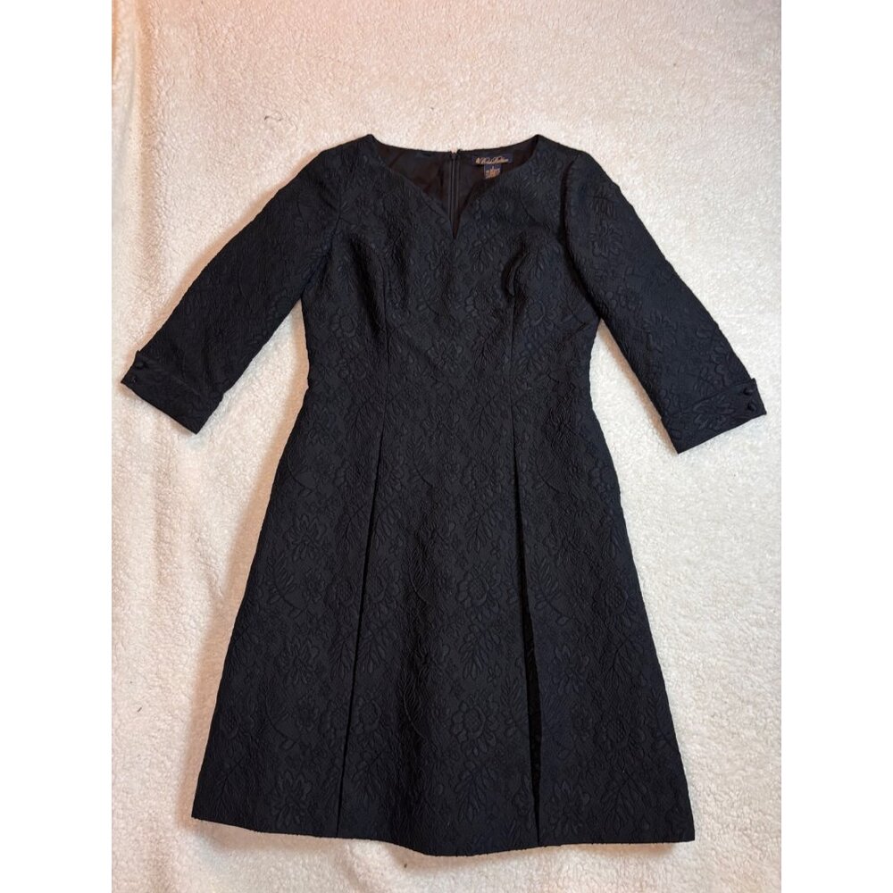 BROOKS BROTHERS Black Floral Textured Dress